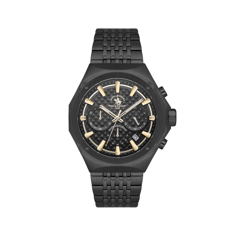 Santa Barbara Polo & Racquet Club Legend Black Stainless Steel Watch for Men SB.5.10005-5