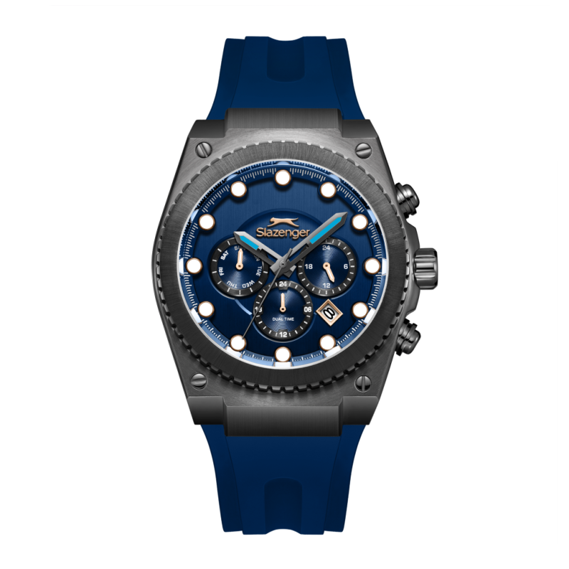 Slazenger Silicone Band Dark Blue Watch for Men SL.09.2568.2.699