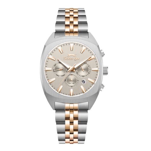 Slazenger Stainless Steel Silver and Rose Gold Watch for Men SL.09.2574.2.360