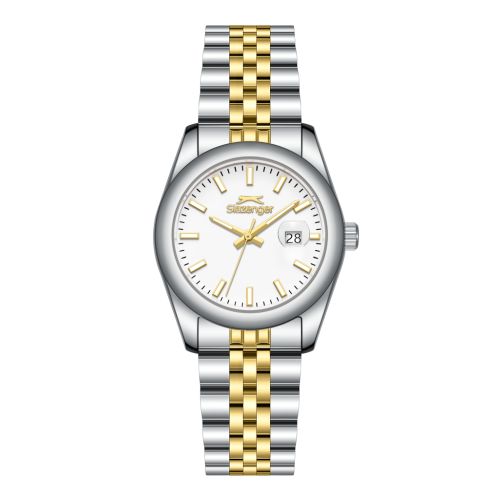 Slazenger Stainless Steel Silver and Gold Watch for Women SL.09.2577.3.310