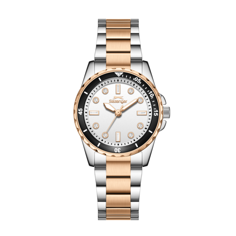 Slazenger Stainless Steel Silver and Rose Gold Watch for Women SL.09.2594.3.530