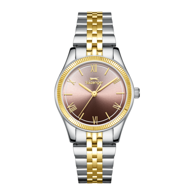 Slazenger Stainless Steel Silver and Gold Watch for Women SL.09.2596.3.240