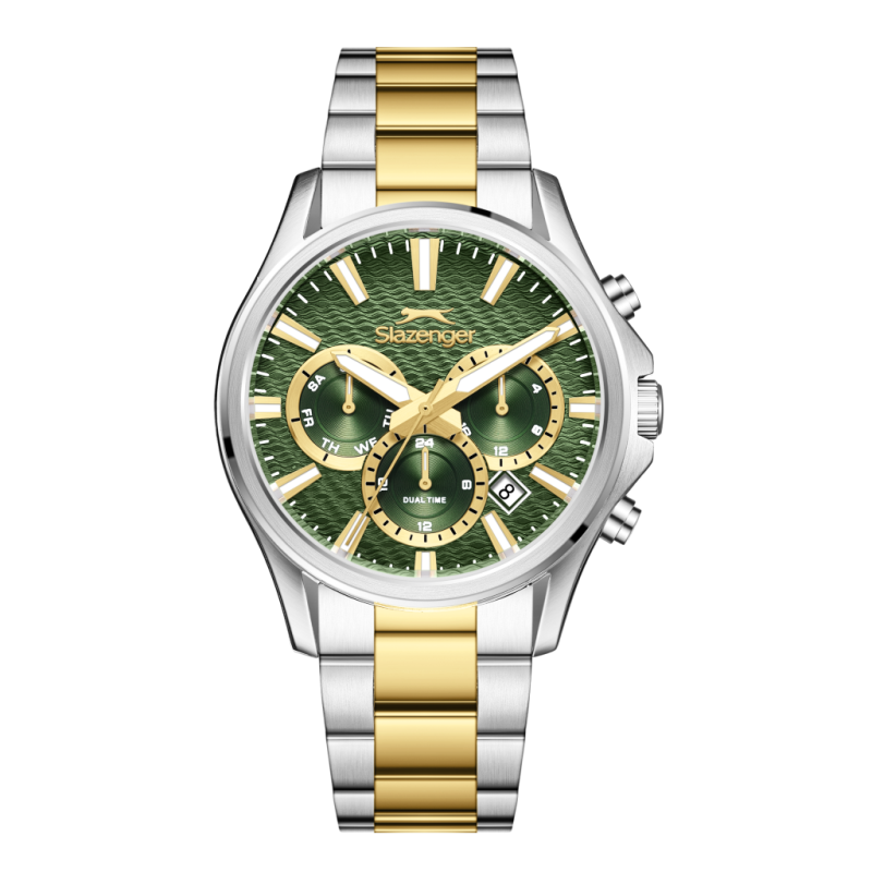 Slazenger Stainless Steel Silver and Gold Watch for Men SL.09.2601.2.270