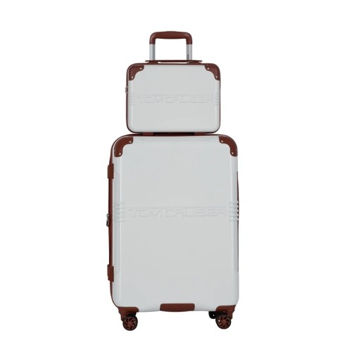 Tomcruiser Grand Tour Hard Trolley 20 Inch With 16 Inch Vanity Case White TC-HT-157