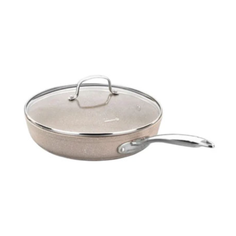Korkmaz Frypan Granita Aluminum W/Lid 2L A18551